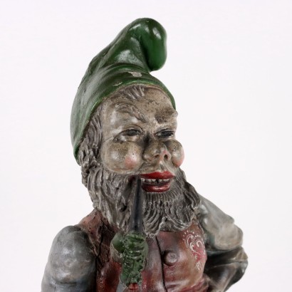 Ancient Statue Garden Dwarf N. Malerbi Italy \'900 Painted Concrete