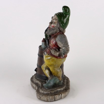 Ancient Statue Garden Dwarf N. Malerbi Italy \'900 Painted Concrete