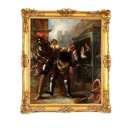 art, art italien, peinture italienne du XIXe siècle, Peinture avec scène de genre, L'épreuve de force