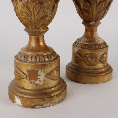 Paire de Vases en Style Néoclassique Bois Italie XIXe Siècle