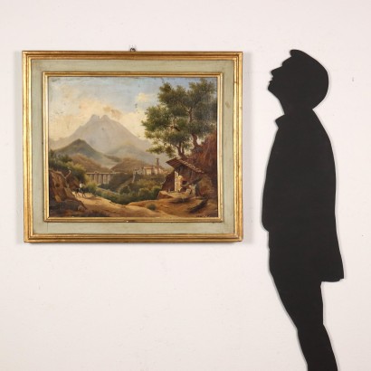 arte, Arte italiano, Pintura italiana del siglo XIX, Pintura de Giacomo Micheroux, Paisaje con figuras y horno de pan, Giacomo Micheroux, Giacomo Micheroux, Giacomo Micheroux, Giacomo Micheroux