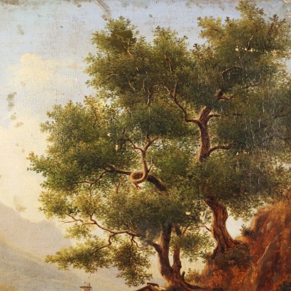 arte, Arte italiano, Pintura italiana del siglo XIX, Pintura de Giacomo Micheroux, Paisaje con figuras y horno de pan, Giacomo Micheroux, Giacomo Micheroux, Giacomo Micheroux, Giacomo Micheroux