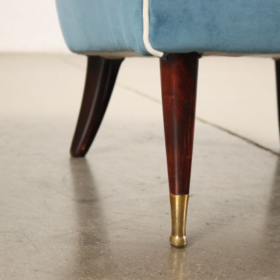 Armchair Design Italy 1950s Padded Seat Padding Velvet Wood