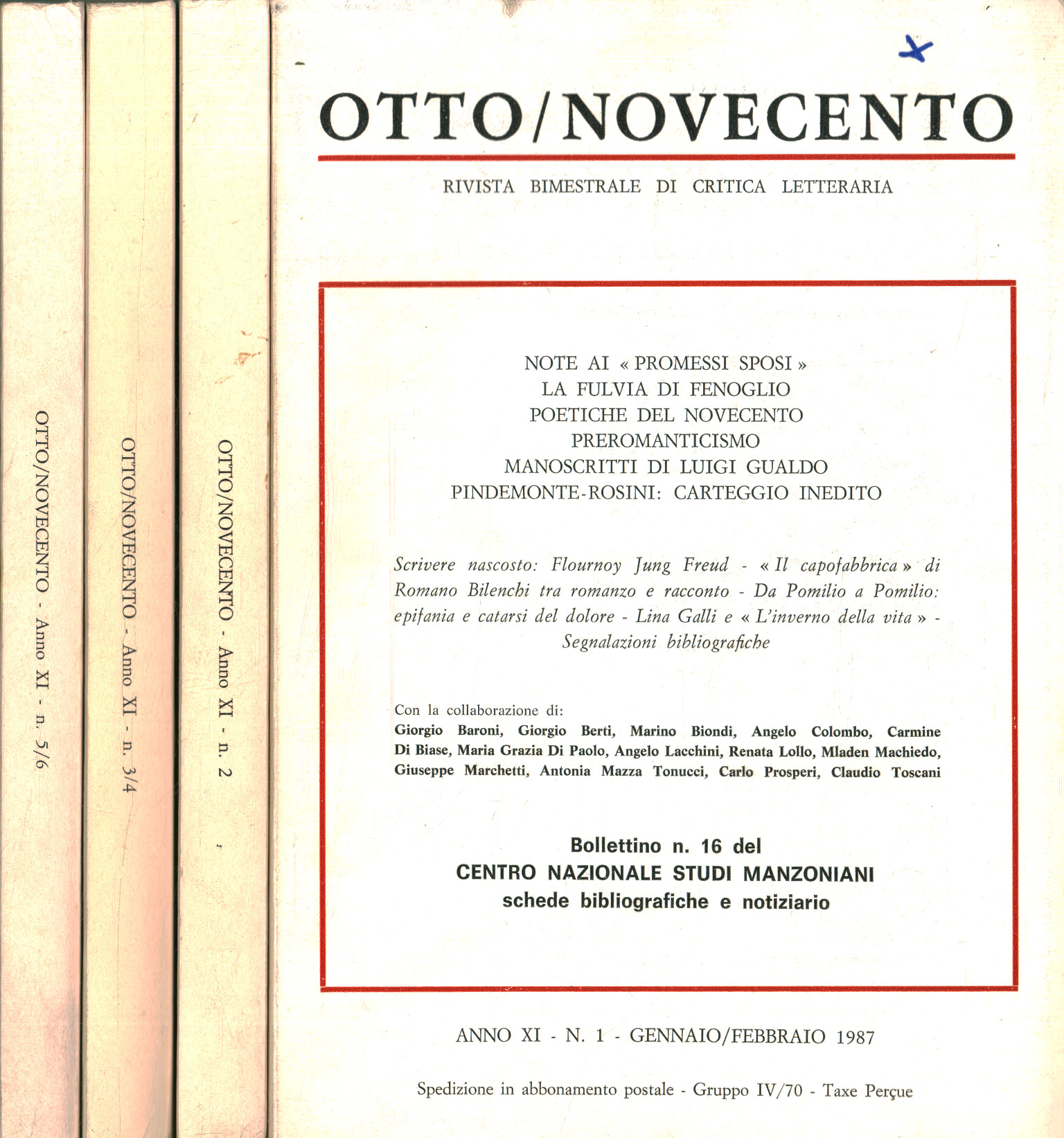 Otto/Novecento : revue bimestrielle de crit