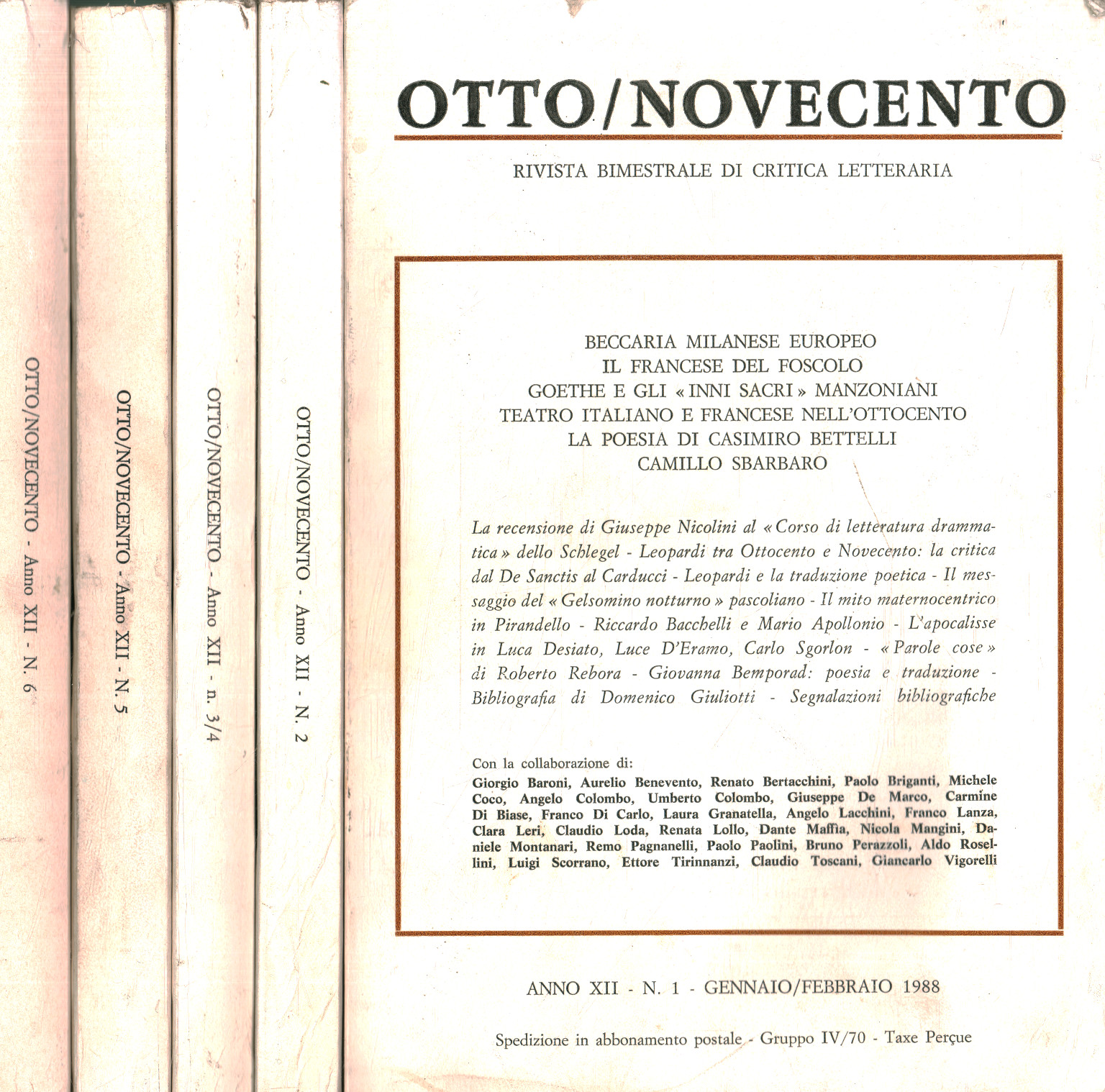 Otto/Novecento: rivista bimestrale di crit