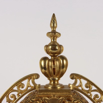 Triptych Gilt Bronze Clock