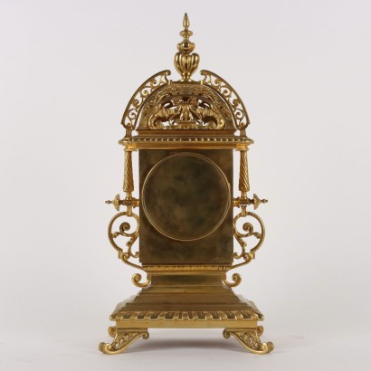 Triptych Gilt Bronze Clock