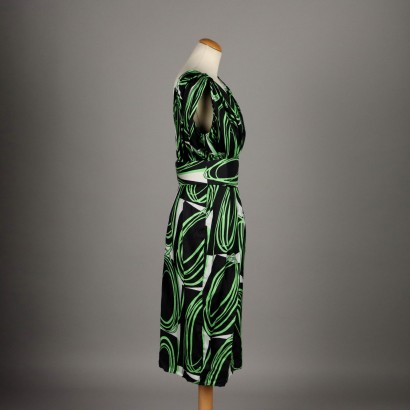 Vintage Black and Green Dress