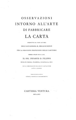 Osservazioni intorno all'arte di fabbricare la carta