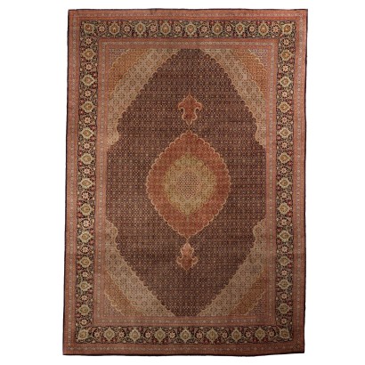 Antiker Asiatischer Teppich Wolle Feiner Knoten 293 x 204 cm