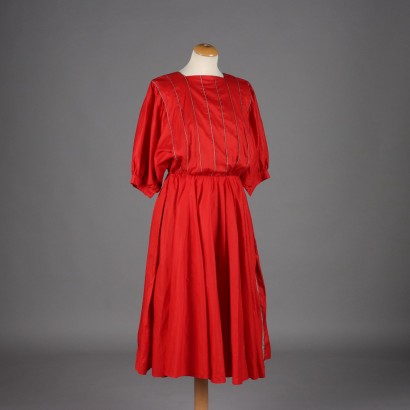 Vintage Red Cotton Dress