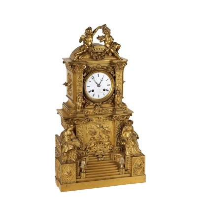 Reloj de Soporte en Bronce Dorado