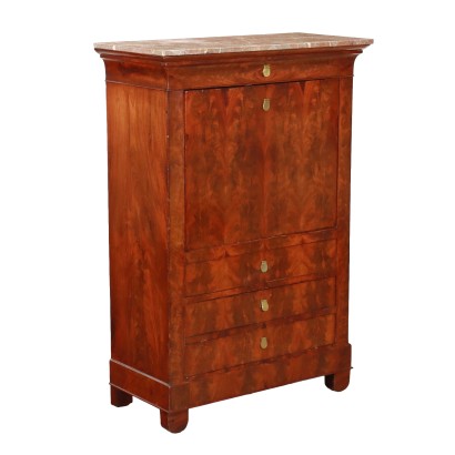 Ancient Secrétaire Charles X Second Quarter XIX Century Mahogany Oak