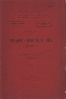 Etiopia. Convenzione e Dichiarazione di Londra, 13 dicembre 1906