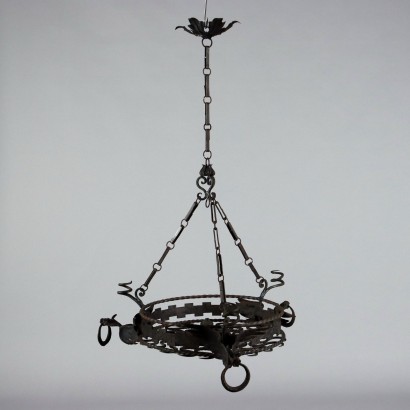 Ancient Chandelier Neorenaissance Style '900 Iron Dragons