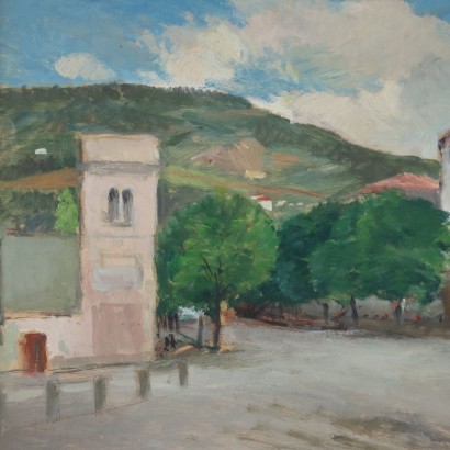 Tableau Ancien Riccardo Viriglio 1920 Rovereto Huile sur Bois