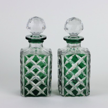 Pair of Val S. Crystal Bottles