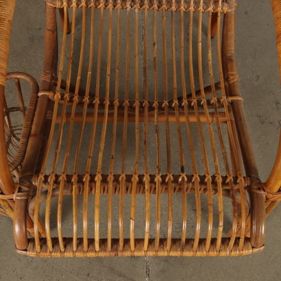 Fauteuil en osier des années 60