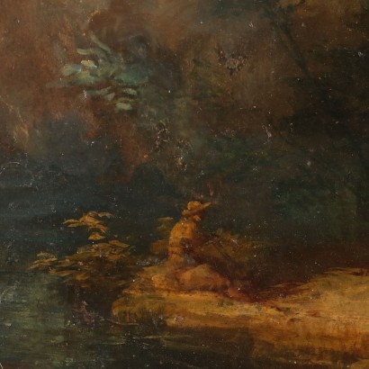 Painting with Arcadian Landscape and Figure, Arcadian Landscape with Figure