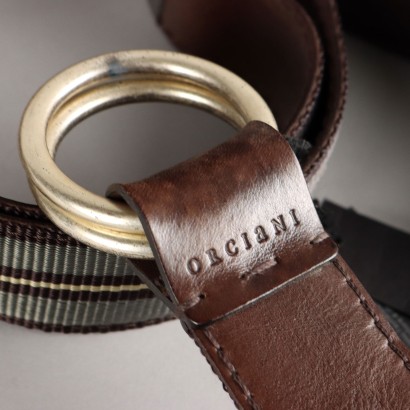 Ceinture Orciani en cuir et toile