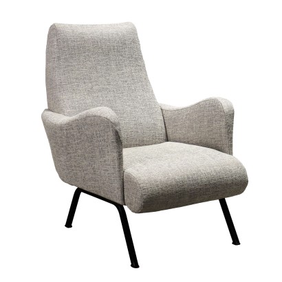 Fauteuil Vintage en Tissu et Métal Italie Années 50-60