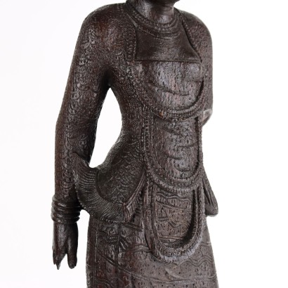 Pair of Burmese Wooden Figures