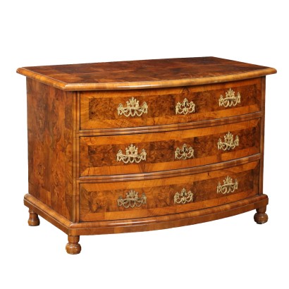 Antique Demi Lune Chest of Drawers Walnut Netherlands XVIII Century