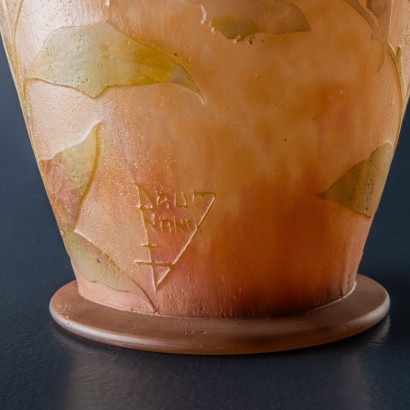 vaso daum,Vaso con Decoro Floreale Daum