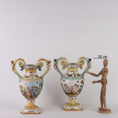 Paire de vases en céramique Capodimo