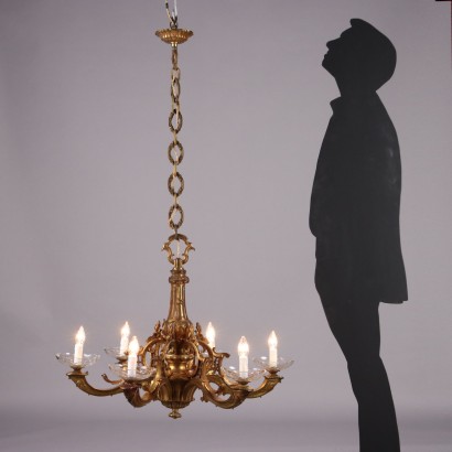 Chandelier in Gilded Bronze Style