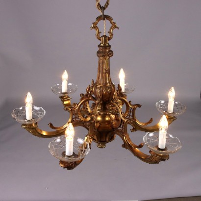 Chandelier in Gilded Bronze Style