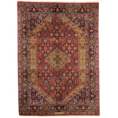 Tapis Ancien Asiatique en Coton Laine Noeud Gros 245 x 176 cm