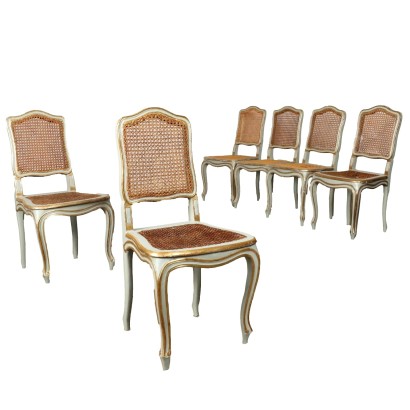 Group of Barocchetto Lacquered Chairs