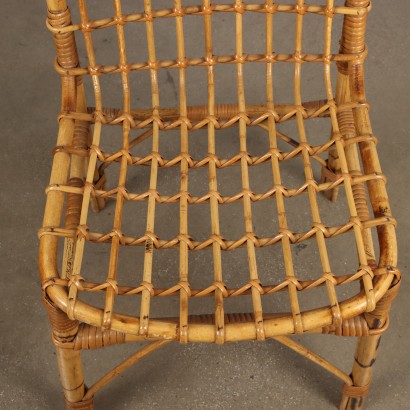 Seis sillas de bambú de los años 80.