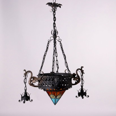 Antique Neo-Renaissance Chandelier Wrought Iron XIX Century