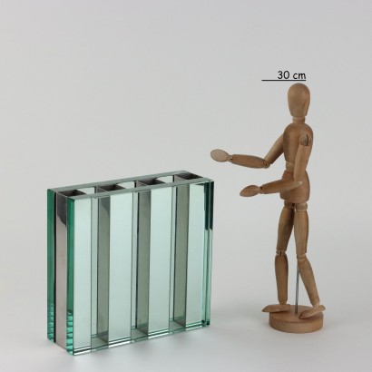 Vase en verre et métal chromé