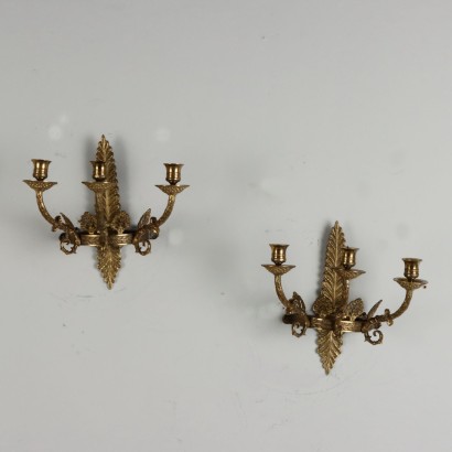 Paire d'Appliques Anciennes Style Néoclassique Bronze '900