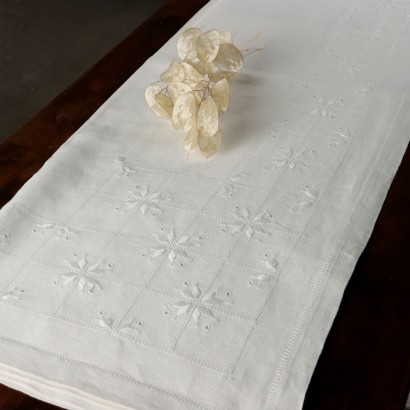 antique, nappe, nappes anciennes, nappe antique, nappe italienne antique, nappe antique, nappe néoclassique, nappe 19ème siècle, nappe en lin avec 12 serviettes