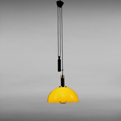 Lampe à Suspension Vintage Saliscendi Laiton Méthacrylate