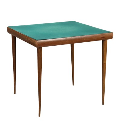 Vintage 1950s Game Table Beech Velvet Italy