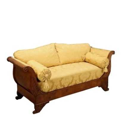 Antiker Louis Philippe Sofa Walnuss Italien des XIX Jhs