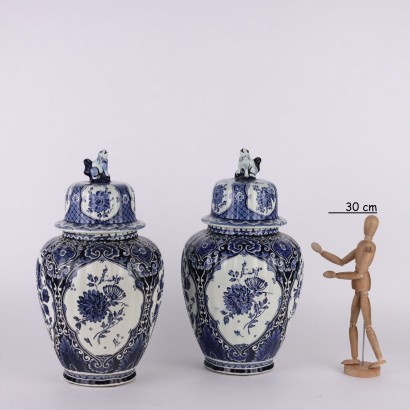 Pair of Delft vases