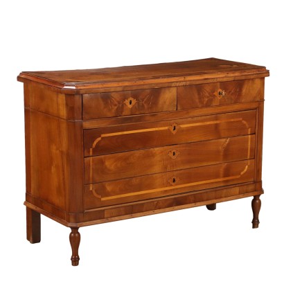 Antique Chest of Drawers Walnut 3 Drawers Italy XIX Century