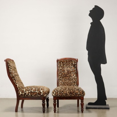 Pair of Chairs with Animalier Fabric