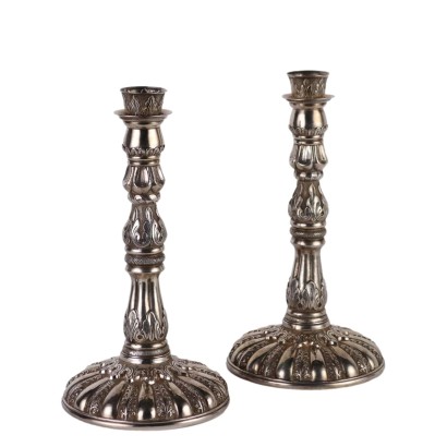 Pair of Antique Candelabra Silver Europe XX Century