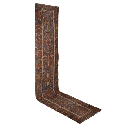 Tapis Garagé Ancien Coton Laine Noeud Fin Iran 440 x 98 cm