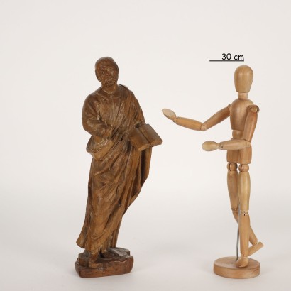 Figure de philosophe sculpture en bois