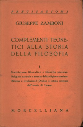 Complementi teoretici alla storia della filosofia (Volume I)