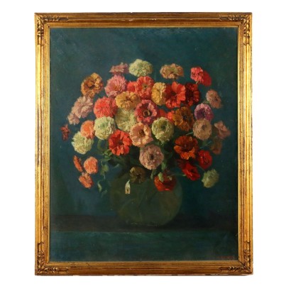 Tableau Modèrne de A. Bossi Carozzi Composition de Fleurs '900