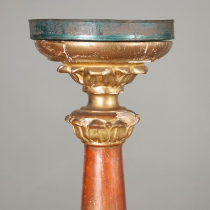 Eclectic Carved and Gilded Torch Holder